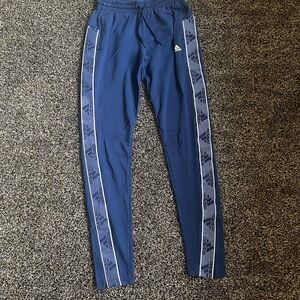 Adidas Blue Sweatpants with Tapered Fit and Side Stripes